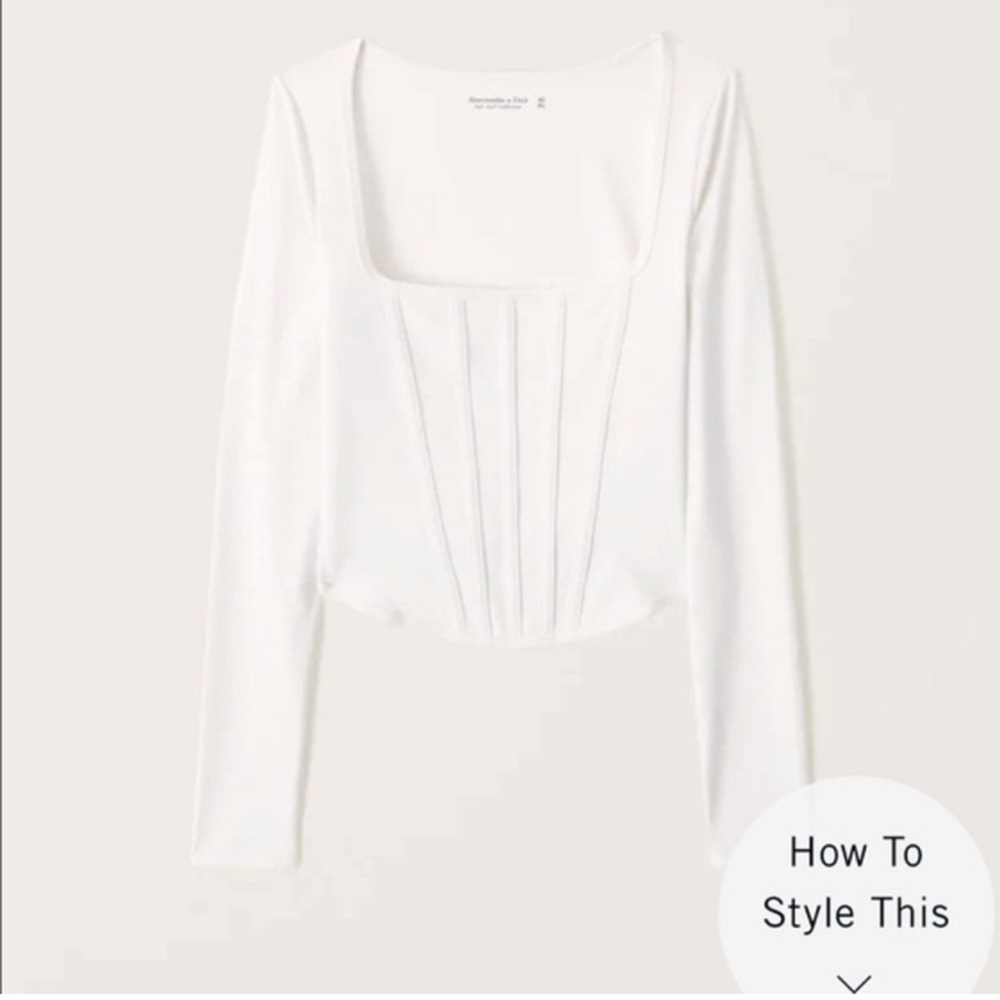 Abercrombie white long sleeve top